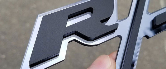 Custom Matte Black and Black Chrome R/T Emblem